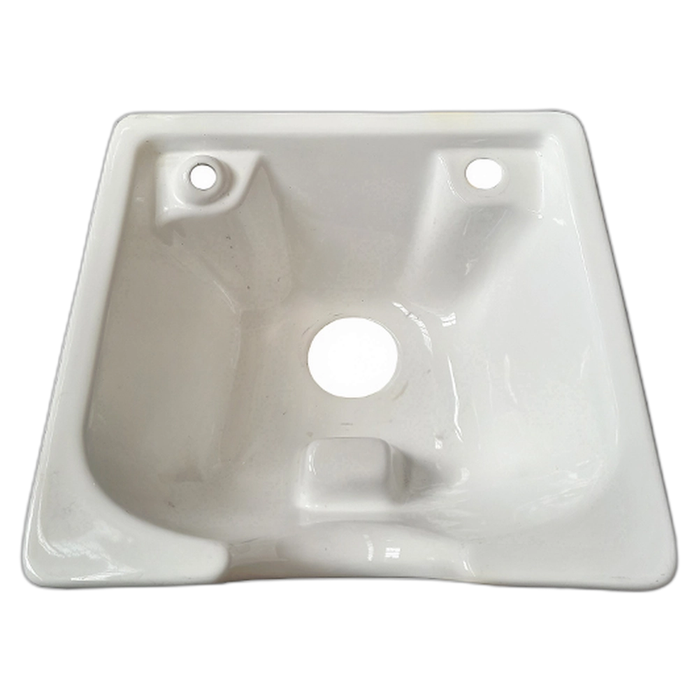 Ceramic Basin - square with ridge - White