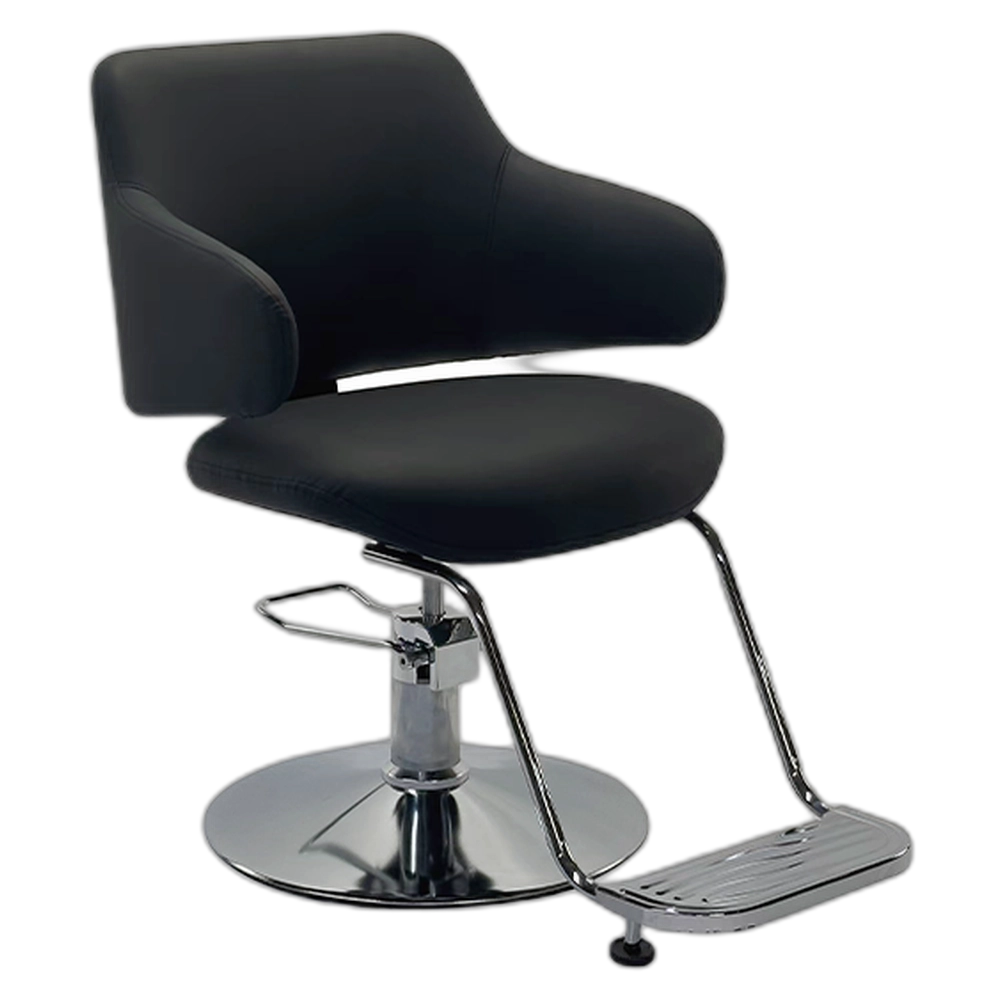 ROLLER Styling Chair - Black with Footrest