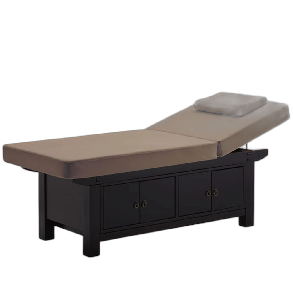 Marbella - SAFARI Wooden Massage Bed Espresso Brown & Draw