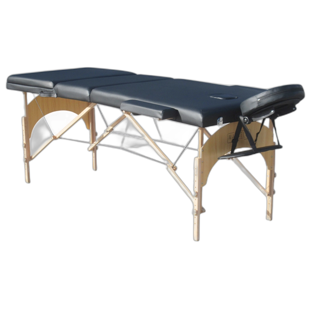 Marbella Portable 3 Part Wooden Massage Table  (Black)