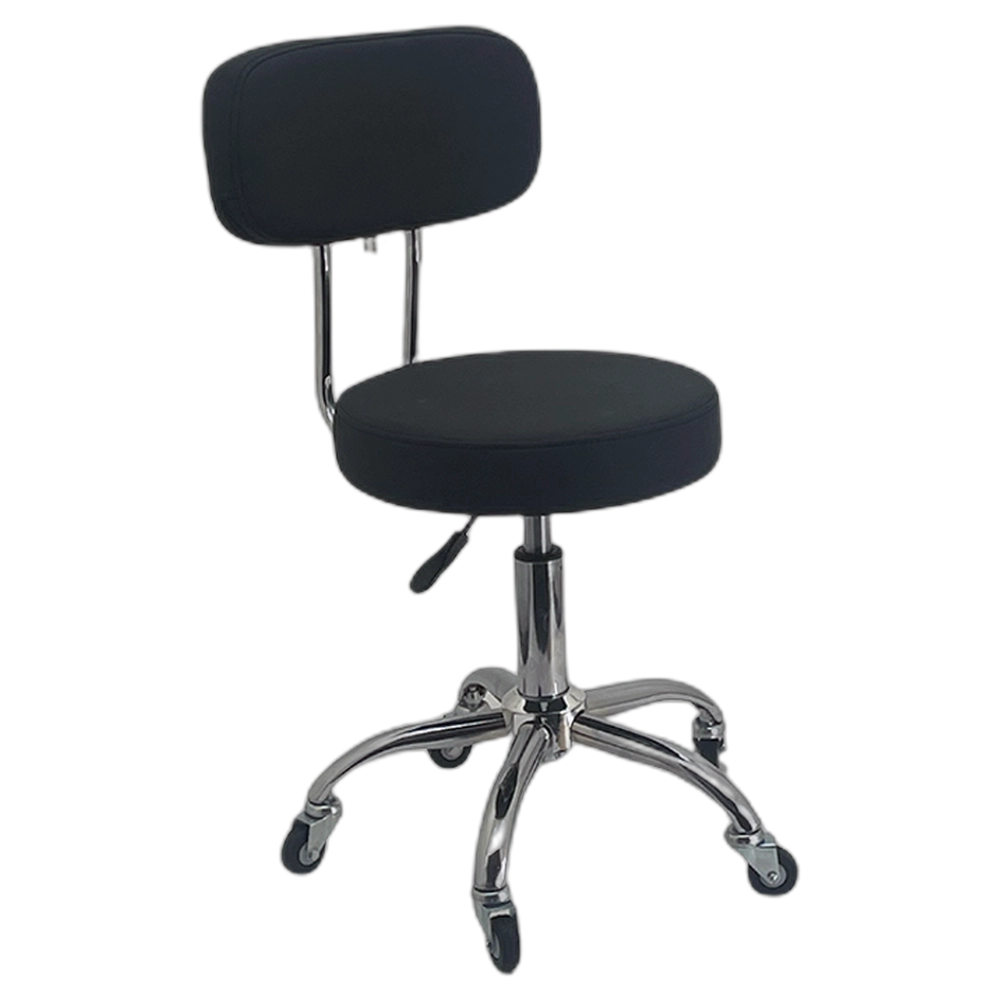 ELITE Stool - with Back   (Chrome & Black)