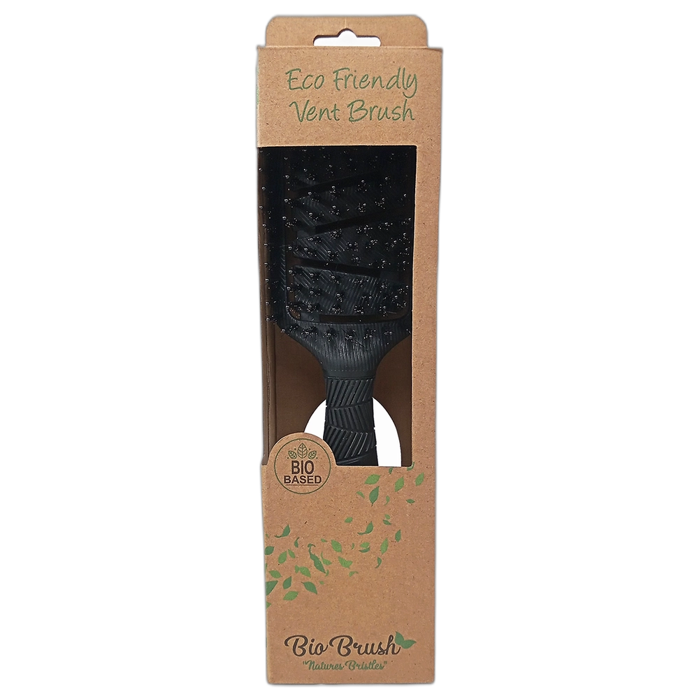 Bio Brush Eco Friendly Curved Vent Brush-Nylon & Boar-Black