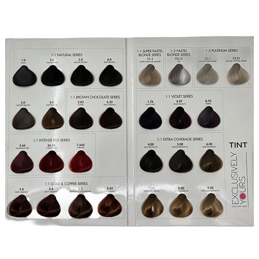 ***Exclusively Yours Tint Colour Chart