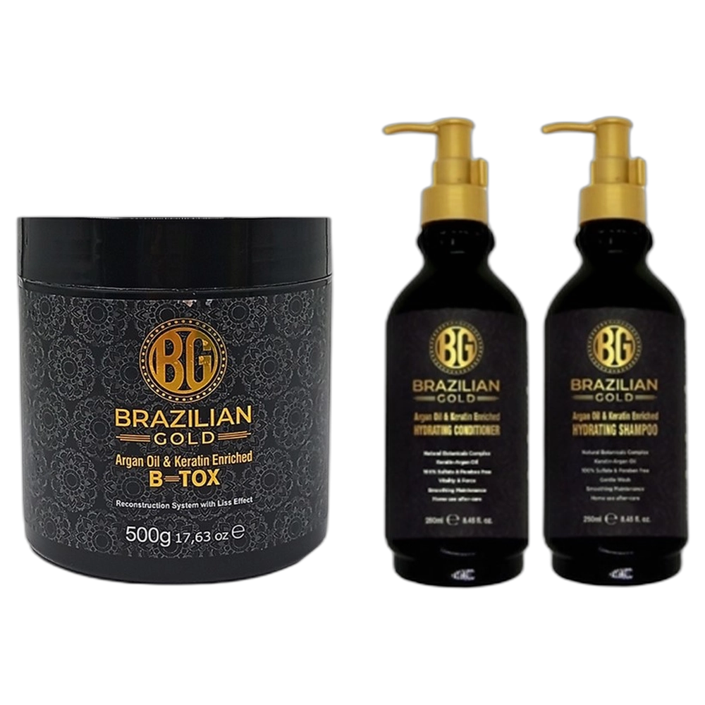 Brazilian Gold Combo-B-tox 500g,HomeCare Shampoo&Conditioner