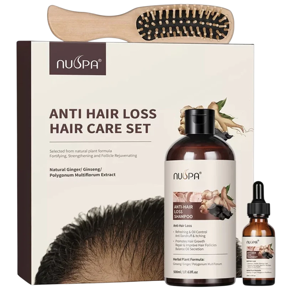 *NUSPA Anti-hairloss Kit (500ml Shampoo+30ml Treament+Brush)