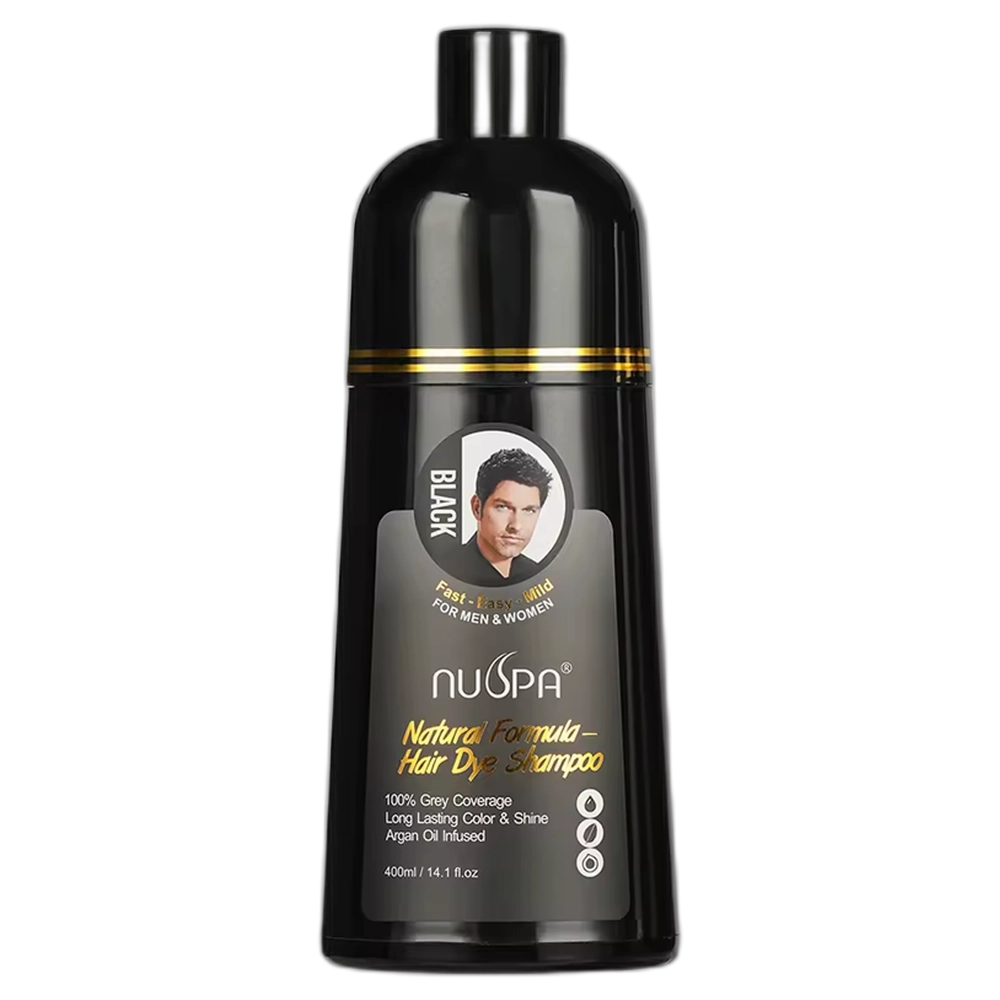 Nuspa Natural Formula Hair Dye Shampoo-Black 400ml
