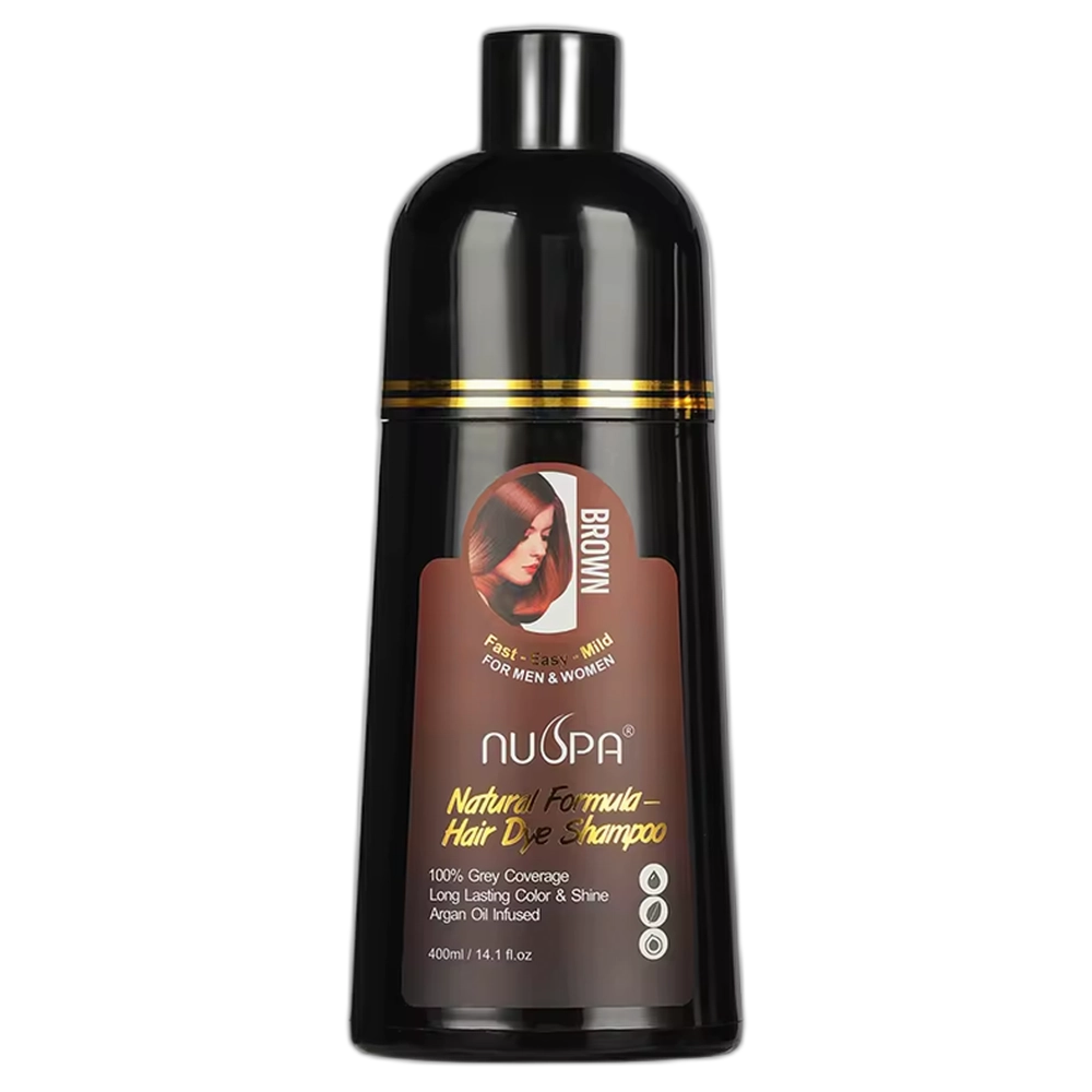 Nuspa Natural Formula Hair Dye Shampoo-Brown 400ml
