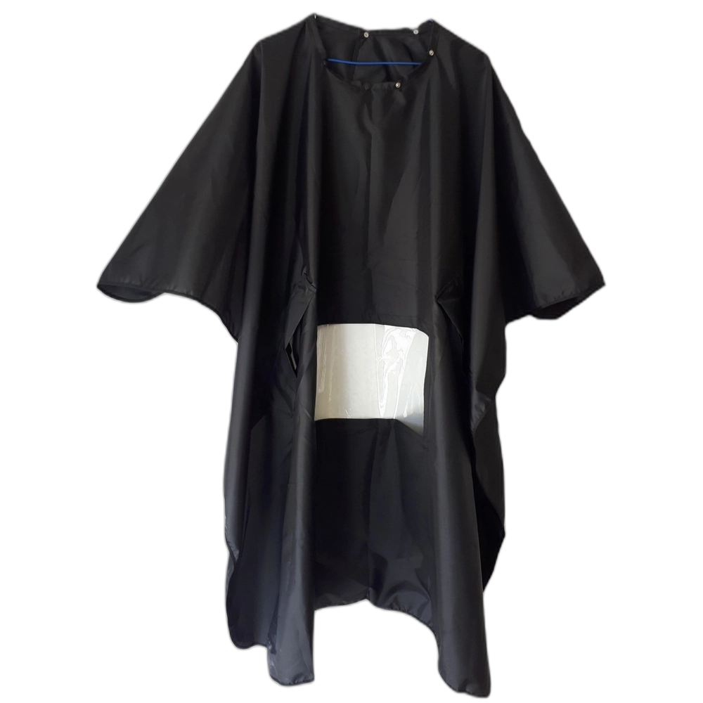Cutting Cape - Black With Window Strip - Slide Clip