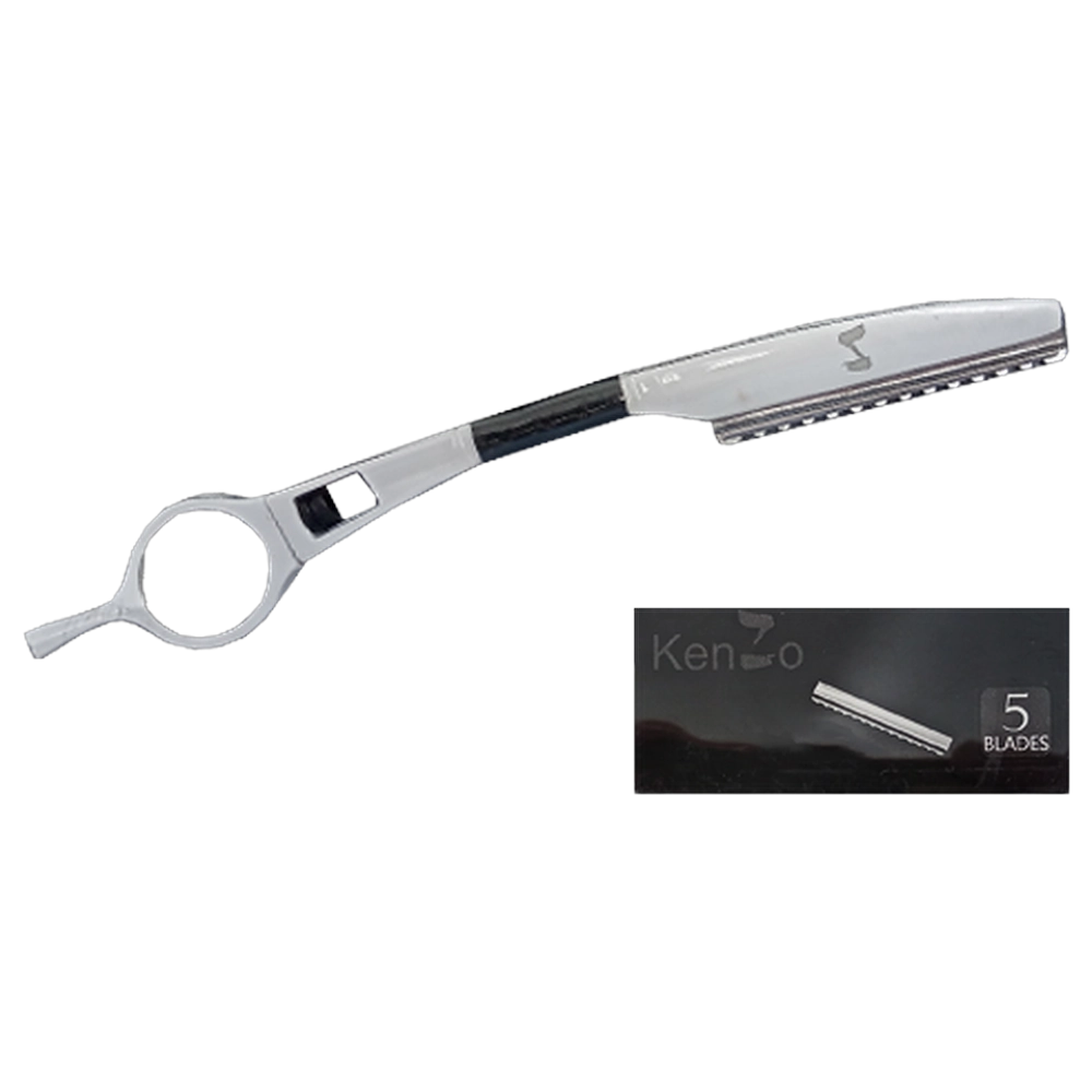 KenZo Straight Razor with 5 Blades - WHITE