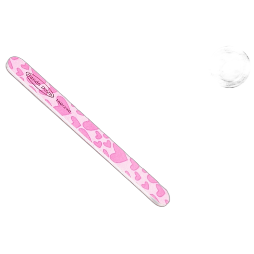 ***Hands Down Nail File Printed Pink Hearts 180/240