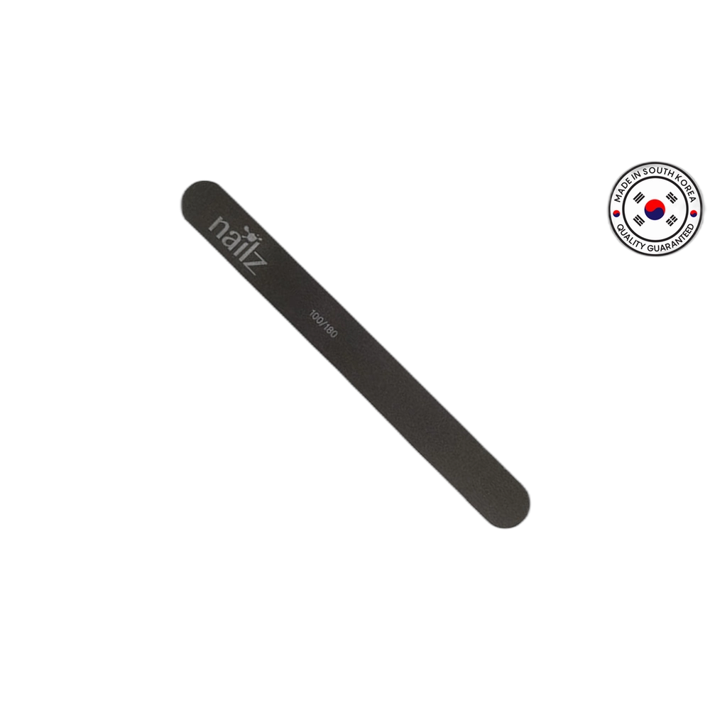 NAILZ Nail File - Straight Black 100/180 [Korean]