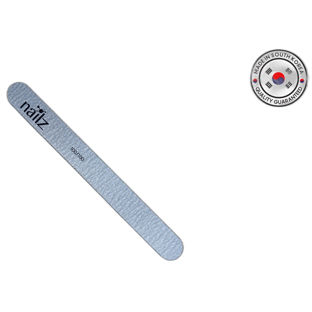 NAILZ Nail File - Straight Grey 100/100 [Korean]