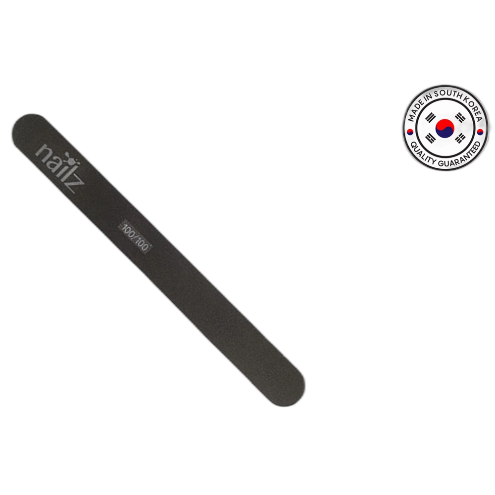 NAILZ Nail File - Straight Black 100/100 [Korean]