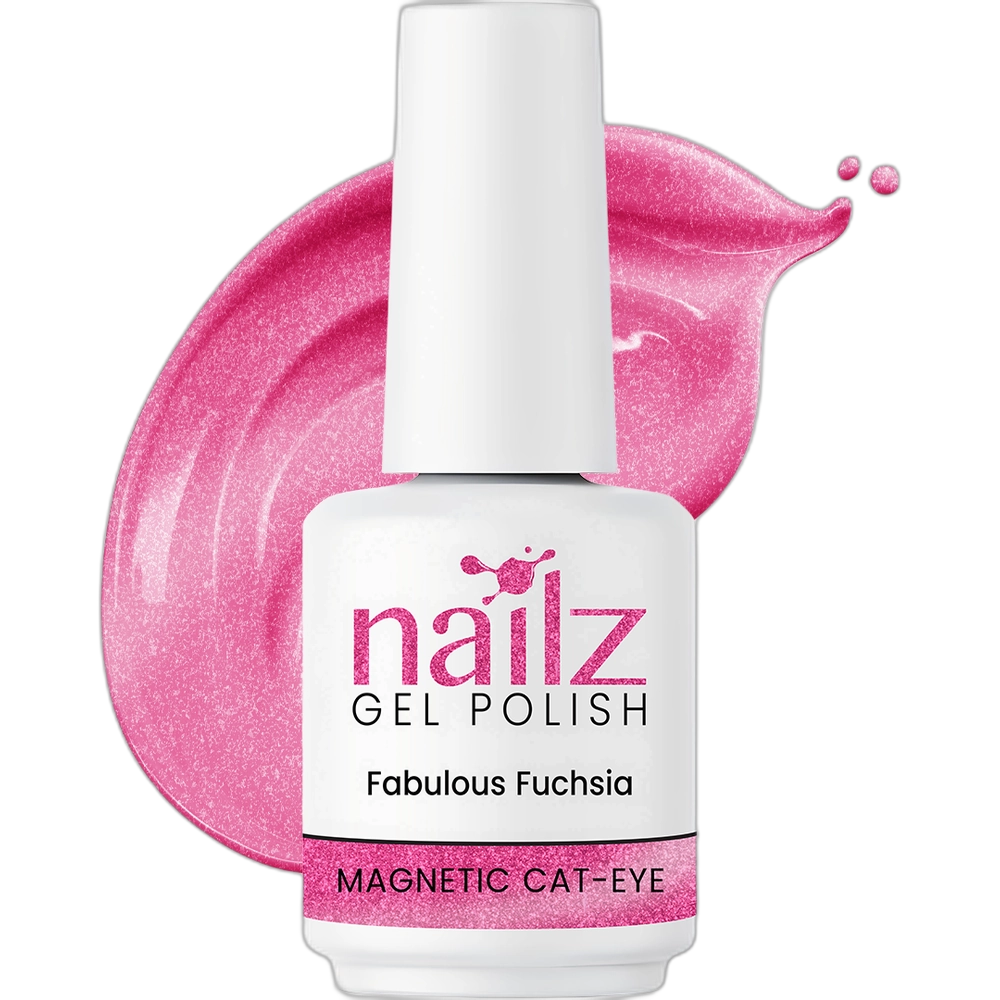 NAILZ Gel Polish 15ml Magnetic Cat Eye- Fabulous Fuchsia