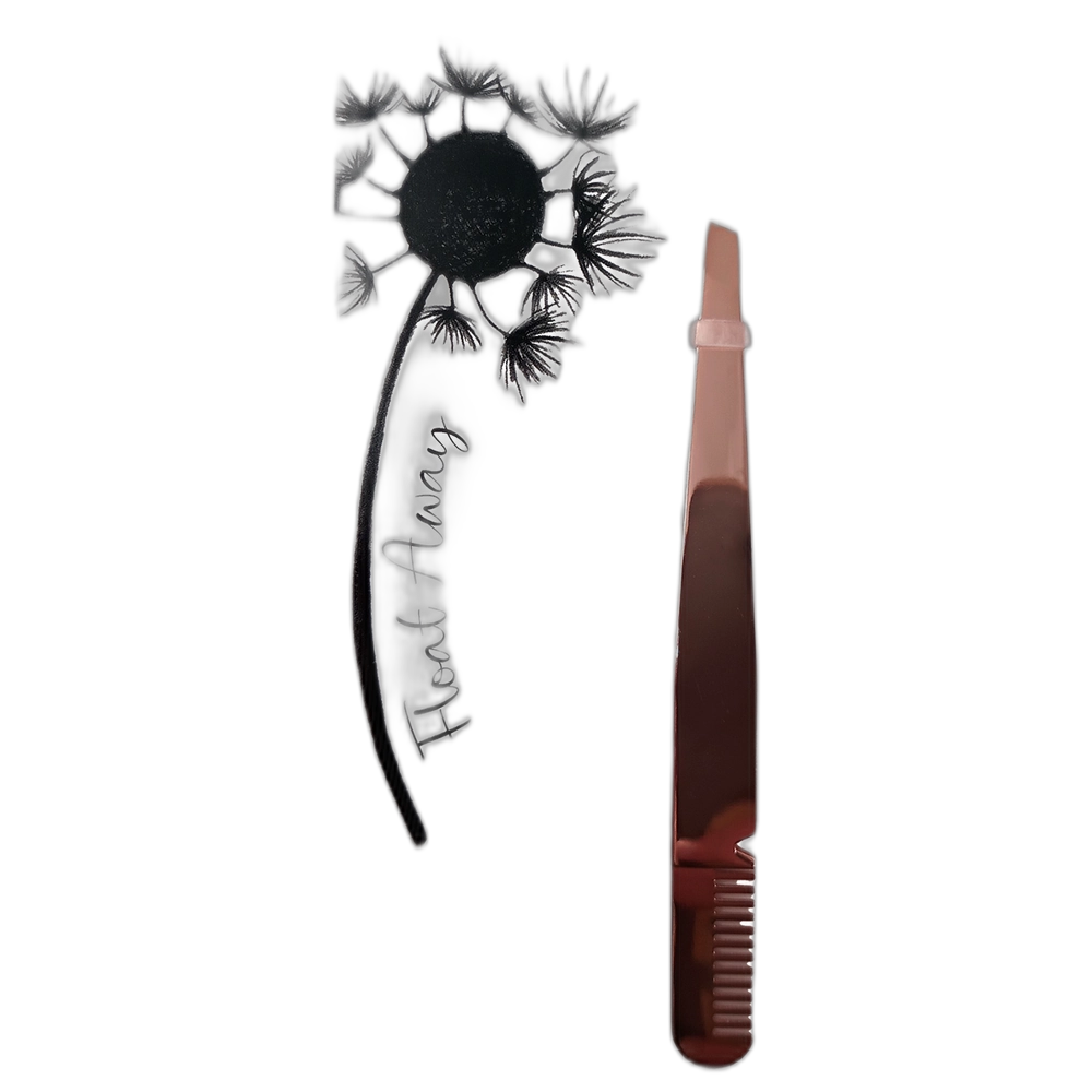 Spa Life Slant Tip Tweezer with Eyebrow Comb-Rose Gold