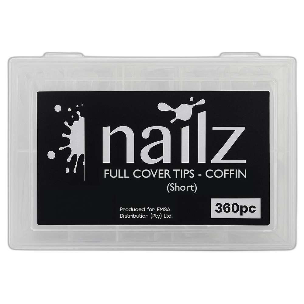 Nailz Nail Tips - Soft Gel Tips - Coffin Short 360pc