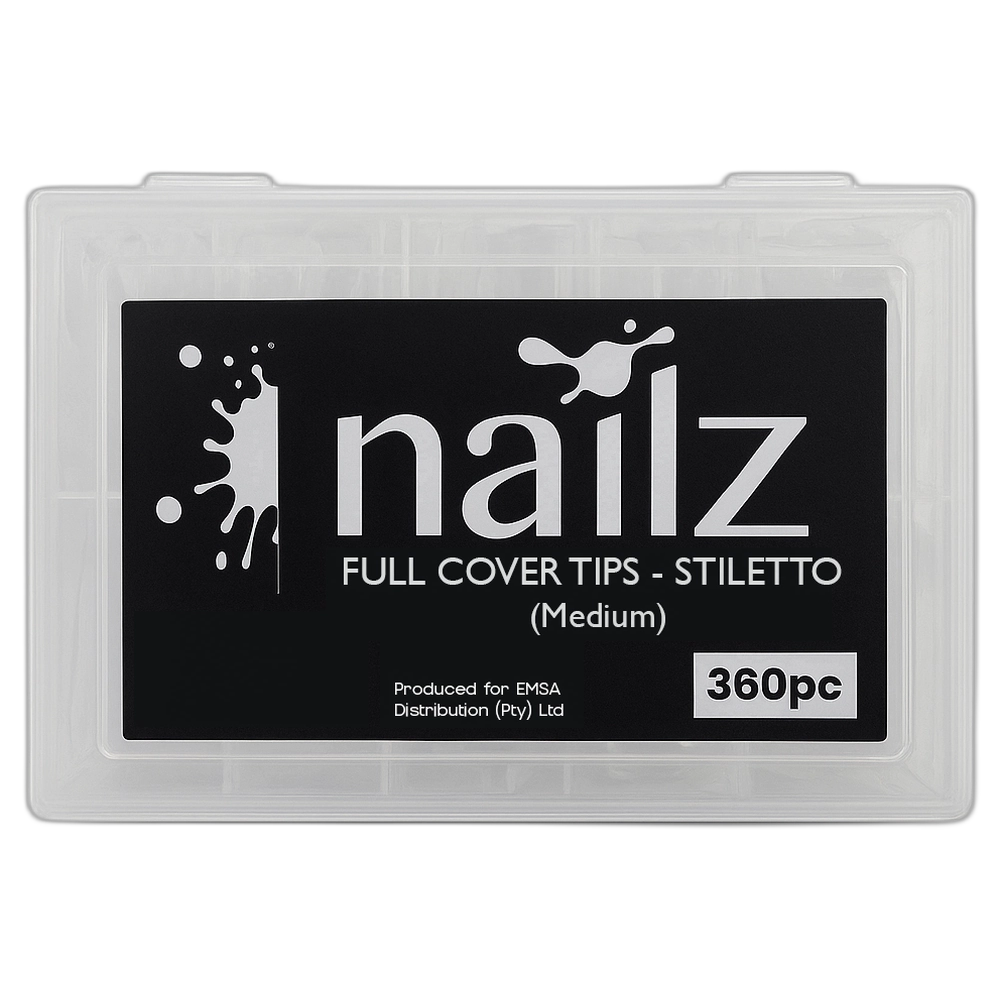 Nailz Nail Tips - Soft Gel Tips - Stiletto Medium 360pc