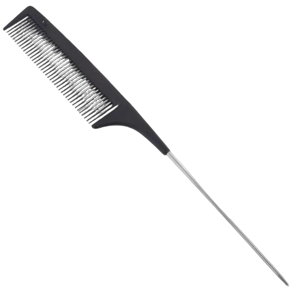 Hard Carbon Pro Rat Tail Comb 8 1/2" Black