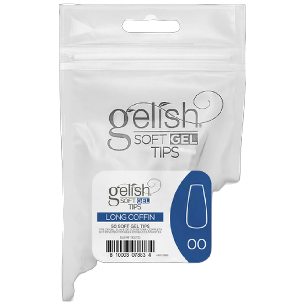 Soft Gel Tips - Long Coffin 00 50pk Refill - Gelish