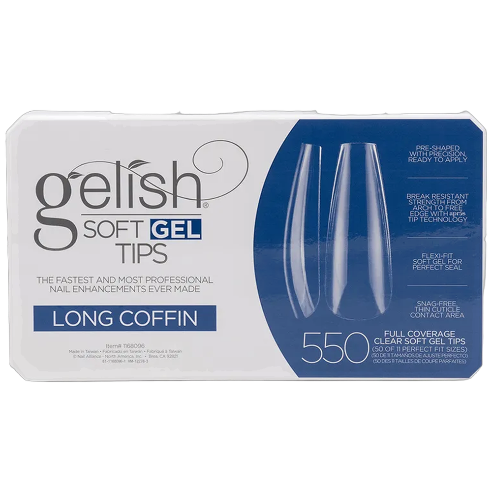 ***Soft Gel Tips - Long Coffin 550pk - Gelish