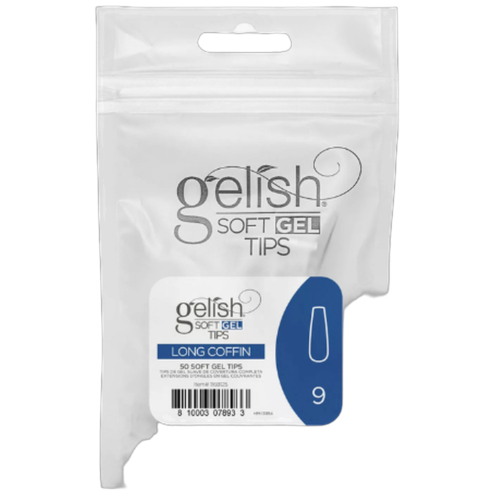 Soft Gel Tips - Long Coffin 9 50pk Refill - Gelish
