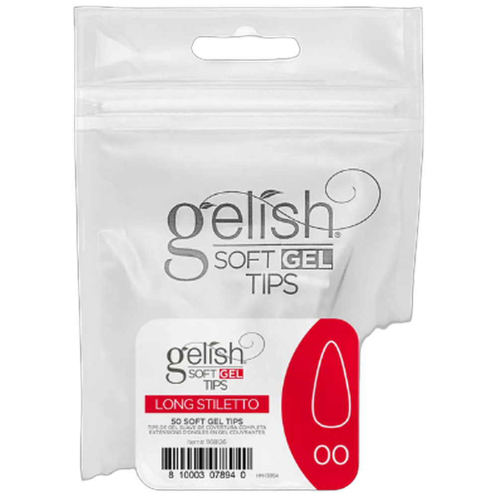 Soft Gel Tips - Long Stiletto 00 50pk Refill - Gelish
