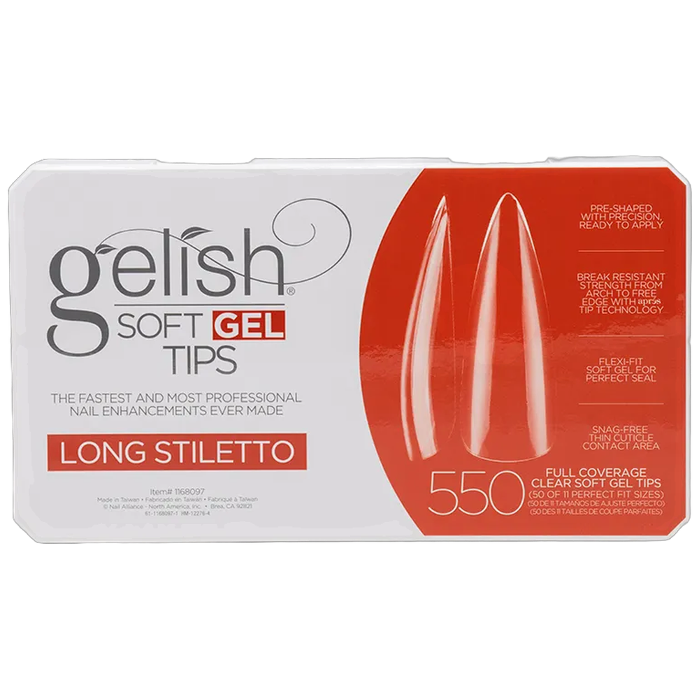 ***Soft Gel Tips - Long Stiletto 550pk - Gelish