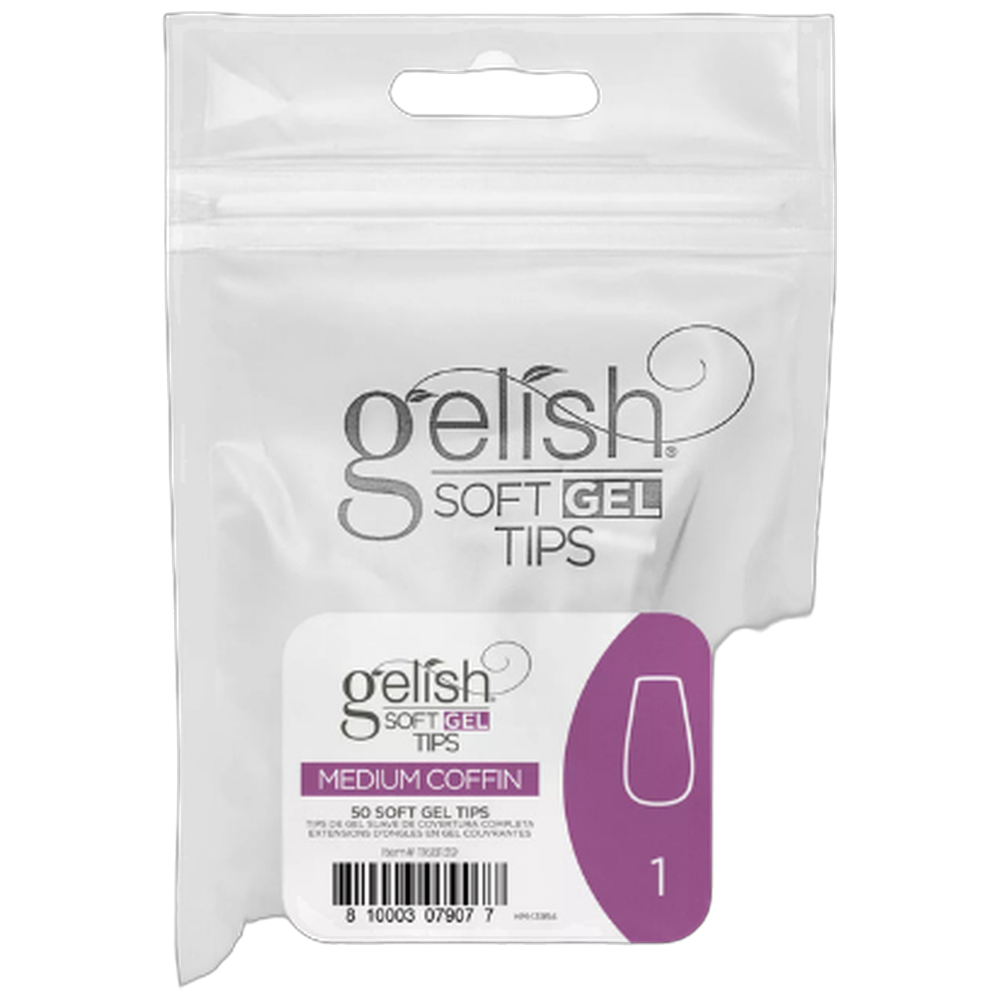 Soft Gel Tips - Medium Coffin 1 50pk Refill - Gelish