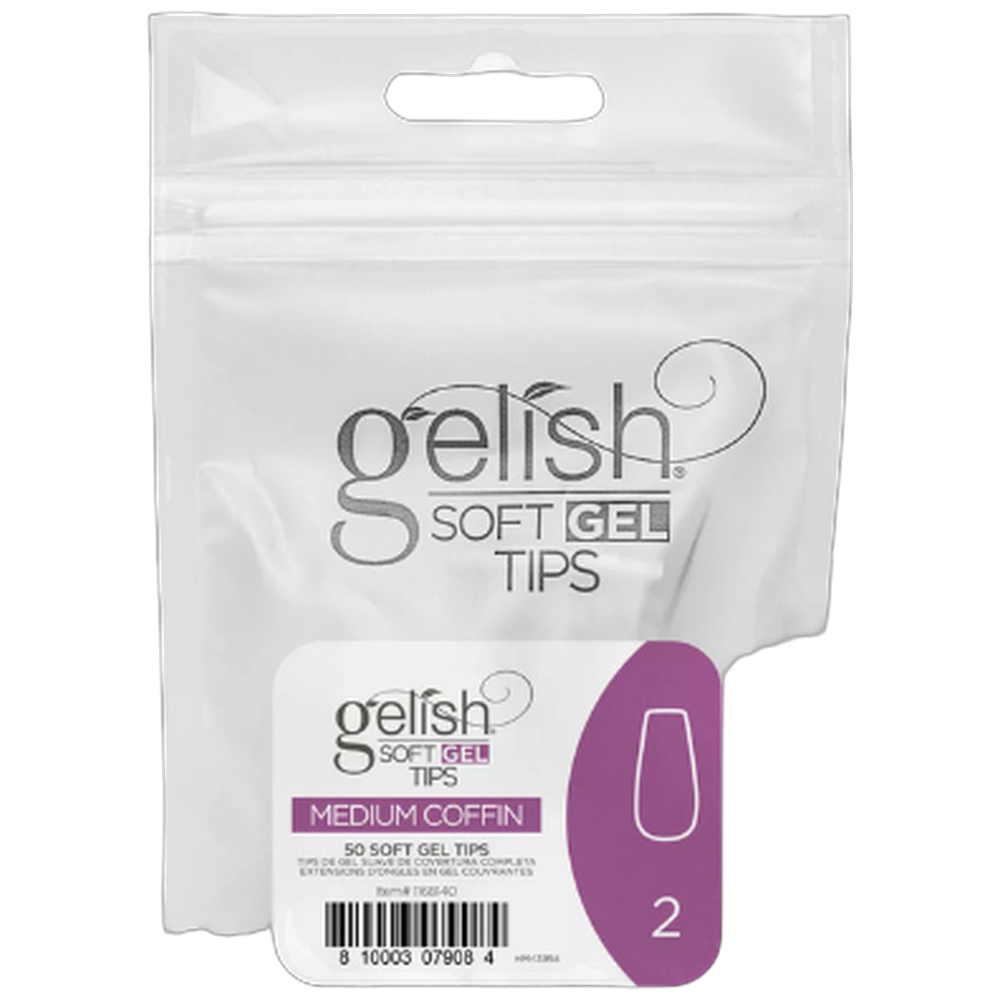Soft Gel Tips - Medium Coffin 2 50pk Refill - Gelish