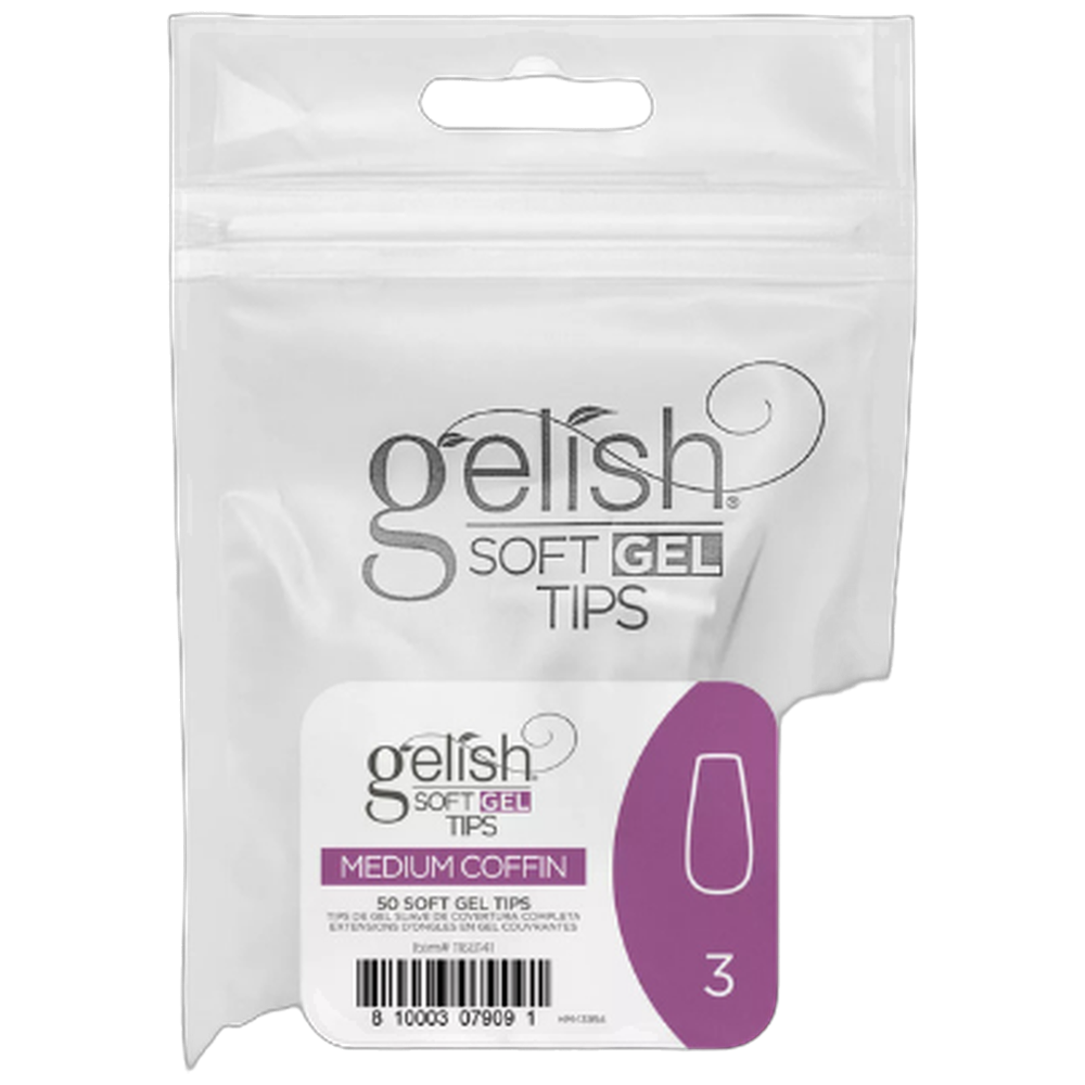 Soft Gel Tips - Medium Coffin 3 50pk Refill - Gelish