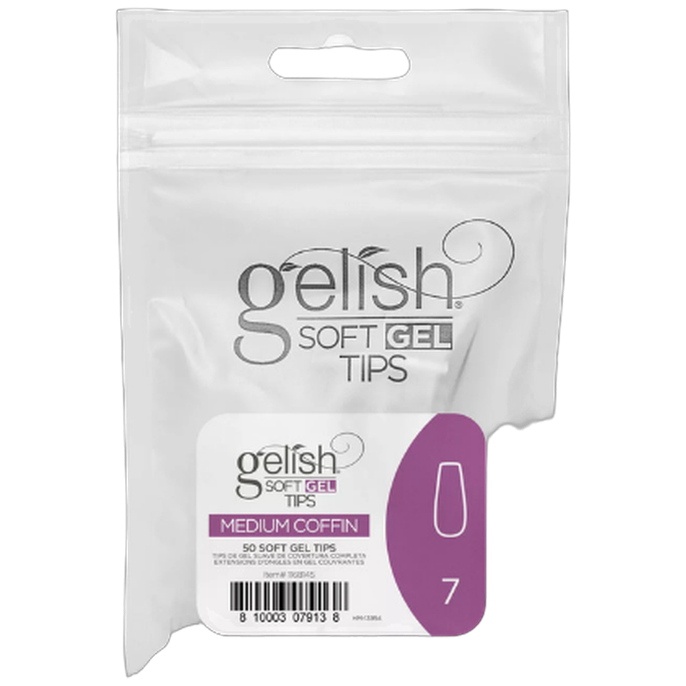 Soft Gel Tips - Medium Coffin 7 50pk Refill - Gelish
