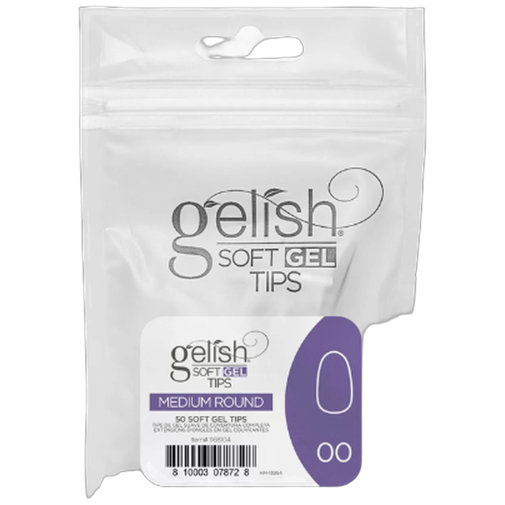 Soft Gel Tips - Medium Round 00 50pk Refill - Gelish