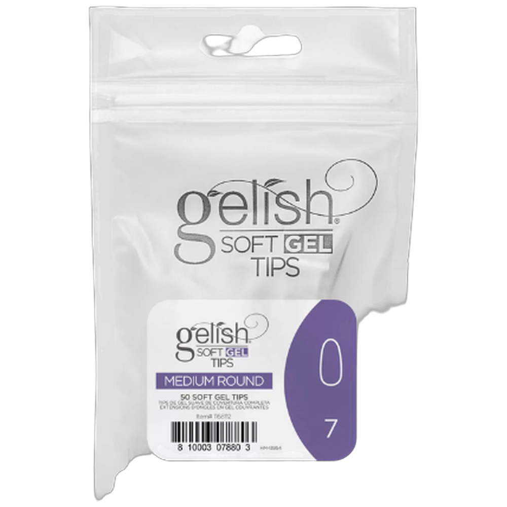 Soft Gel Tips - Medium Round 7 50pk Refill - Gelish