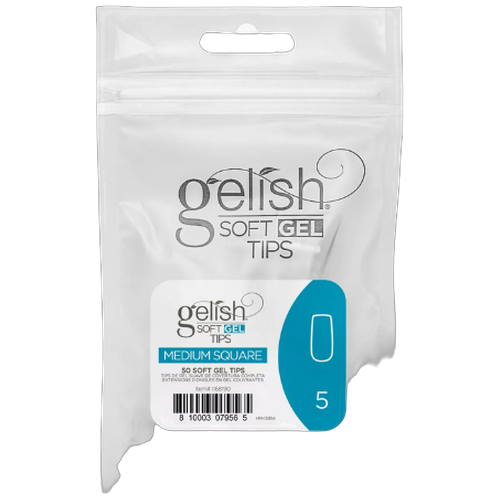 Soft Gel Tips - Square Medium 5 50pk Refill - Gelish