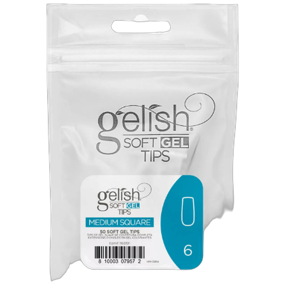 Soft Gel Tips - Square Medium 6 50pk Refill - Gelish