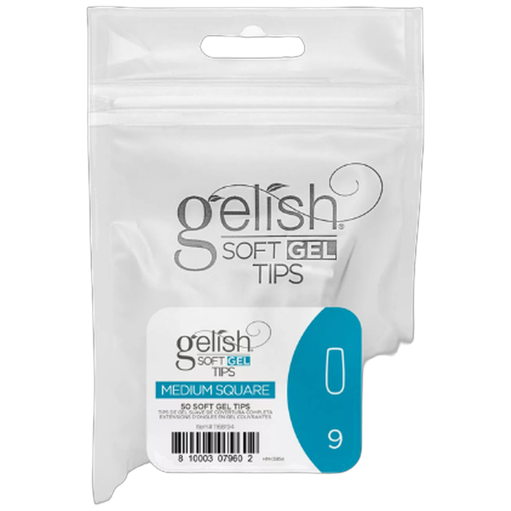 Soft Gel Tips - Square Medium 9 50pk Refill - Gelish