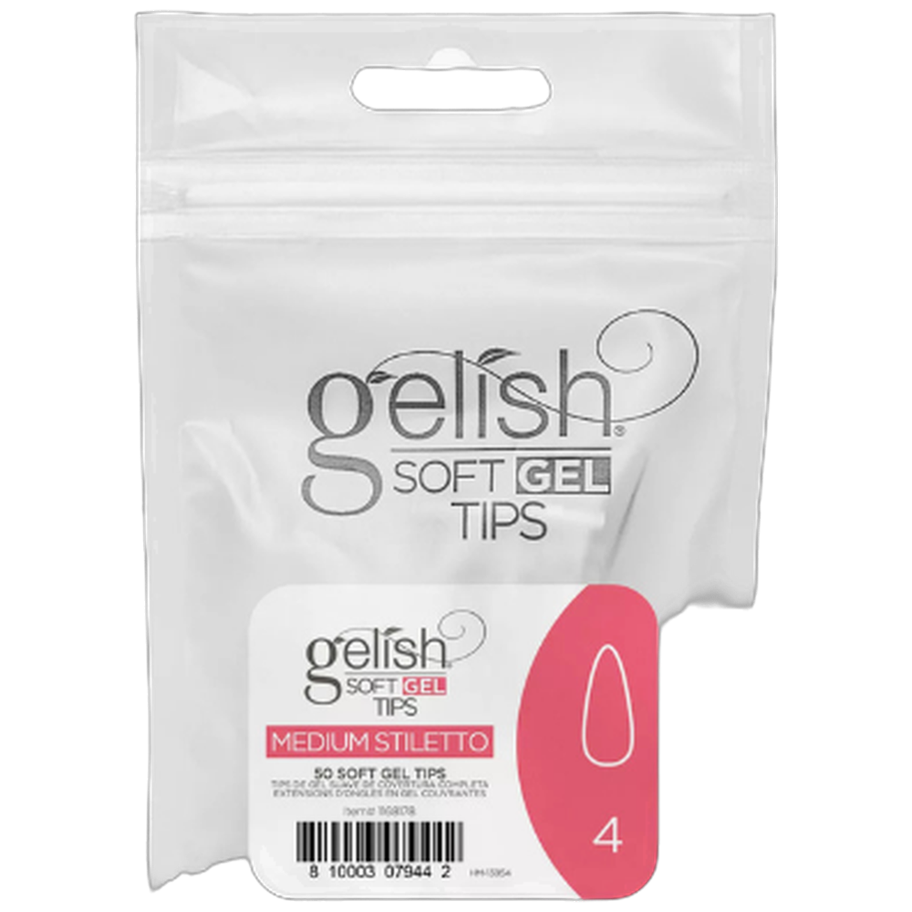 Soft Gel Tips - Stiletto Medium 4 50pk Refill - Gelish