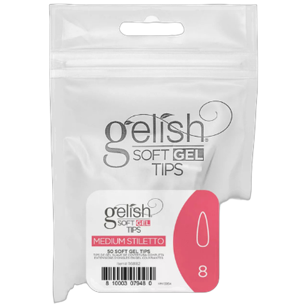 Soft Gel Tips - Stiletto Medium 8 50pk Refill - Gelish
