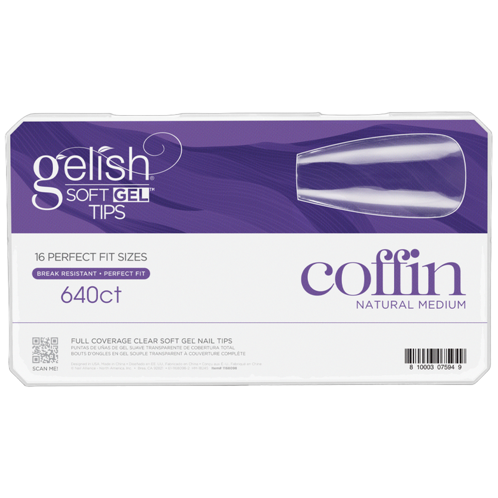 Soft Gel Tips - Medium Coffin 640pk - Gelish