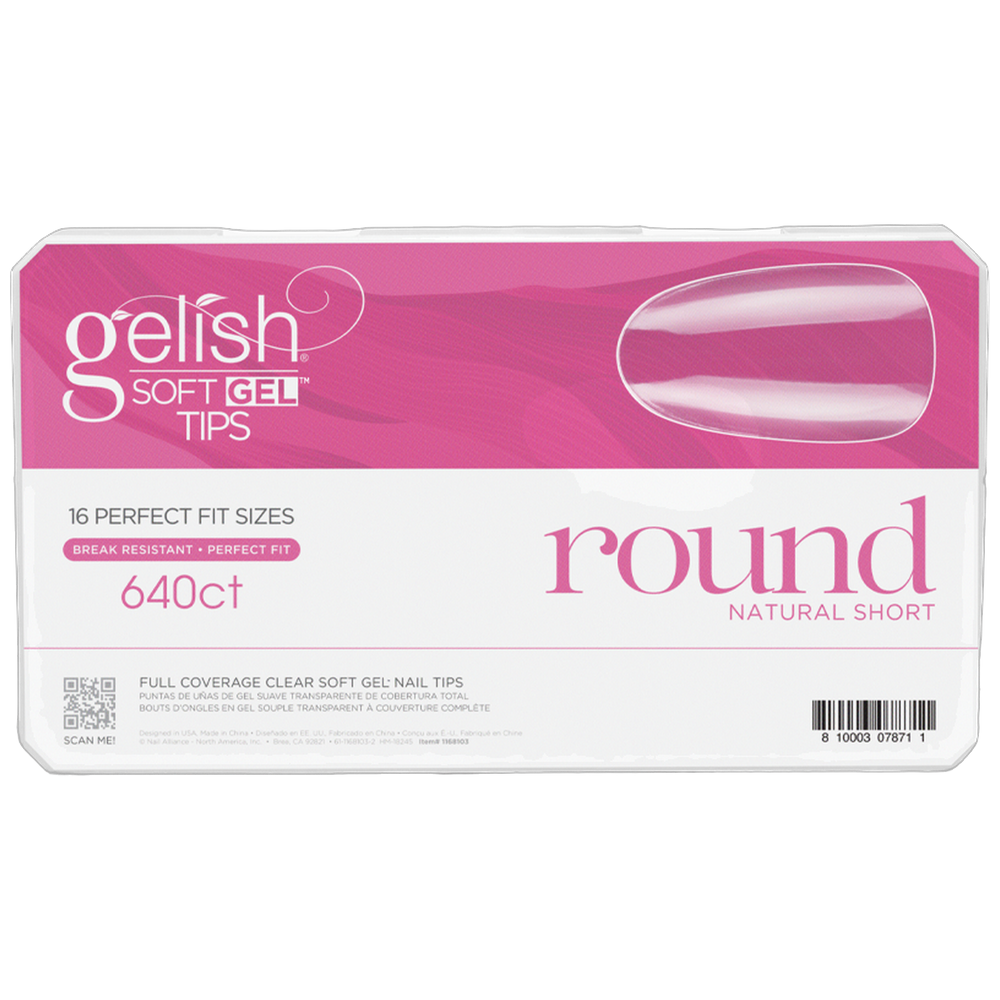 Soft Gel Tips - Short Round 640pk - Gelish