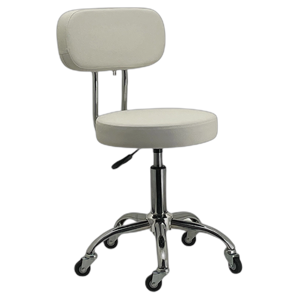 ELITE Stool - with Back   (Chrome & White)