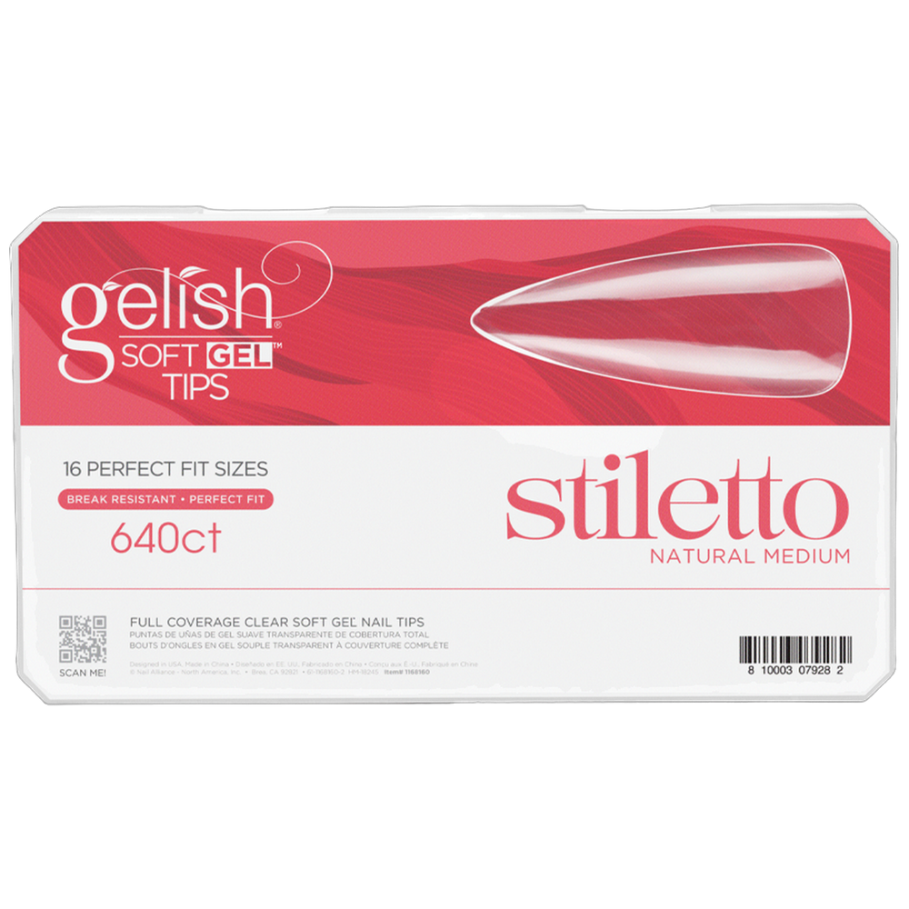 Soft Gel Tips - Stiletto Medium 640pk - Gelish