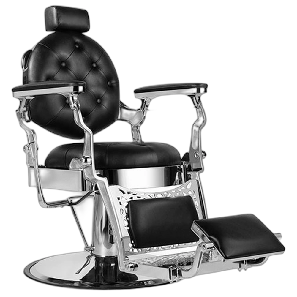 CALICO JACK Barber Chair - Silver Frame(Black Leather)