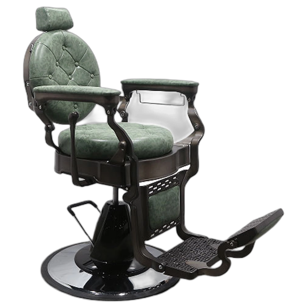 CALICO JACK Barber Chair - Graphite Frame (Rustic Green)
