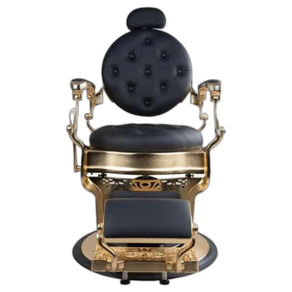 CALICO JACK Barber Chair - Gold Chrome Frame (Black Leather)
