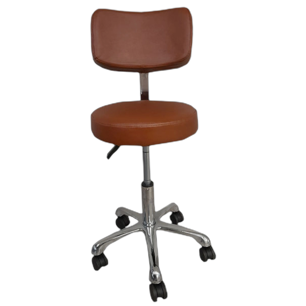 ***Stool - With Thick Back (Brown)