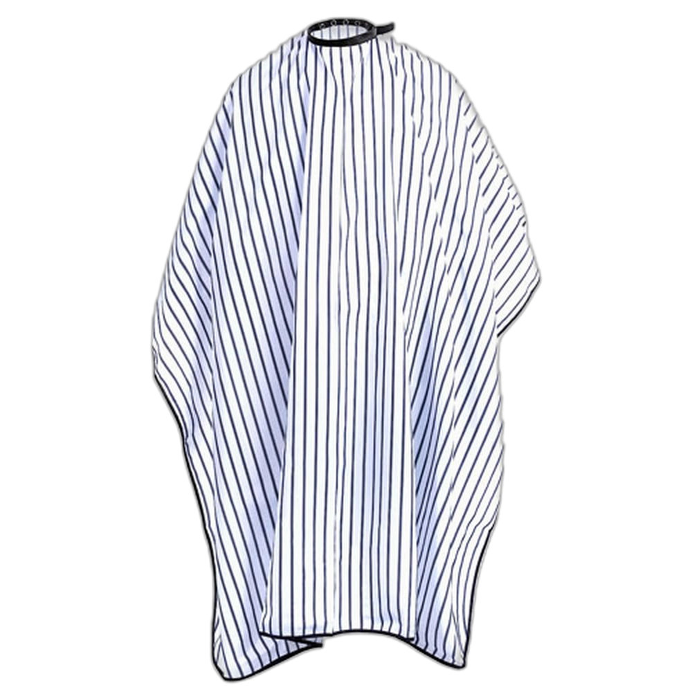 Cutting Cape Polyester - White with Black Stripes-Slide Clip