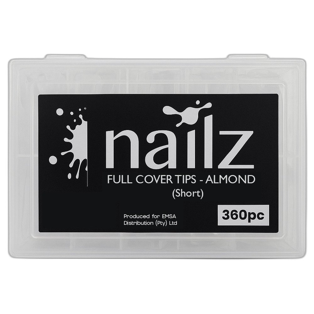 Nailz Nail Tips - Soft Gel Tips - Almond Short 360pc