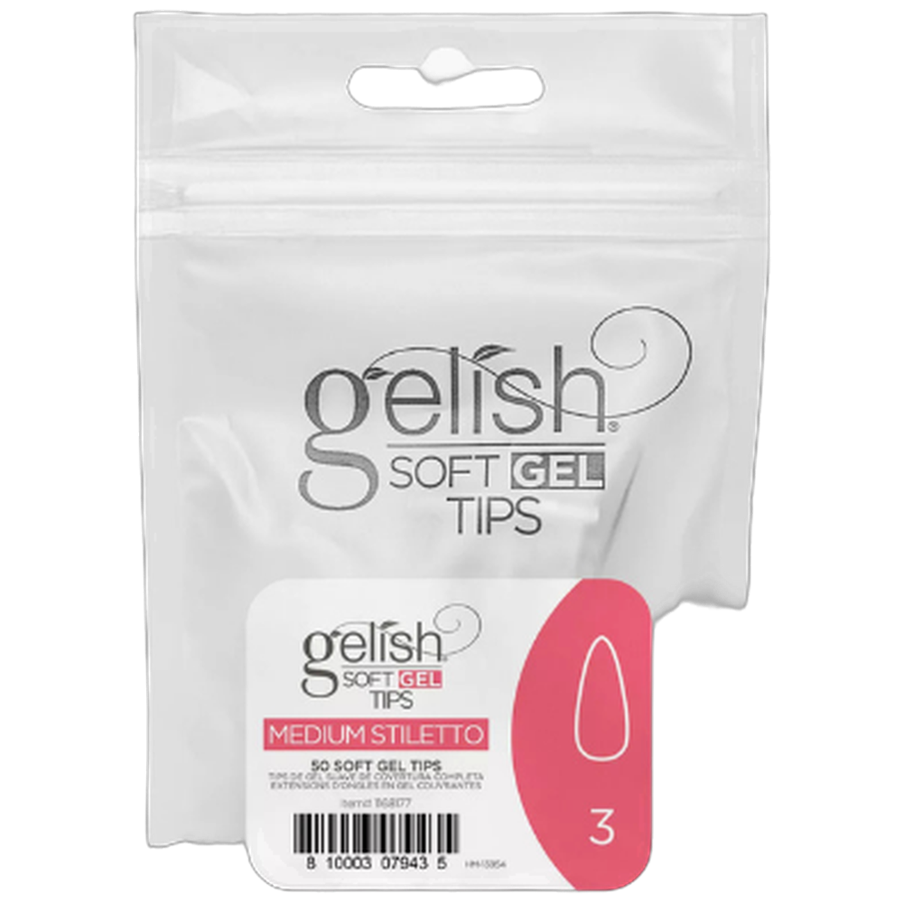 Soft Gel Tips - Stiletto Medium 3 50pk Refill - Gelish