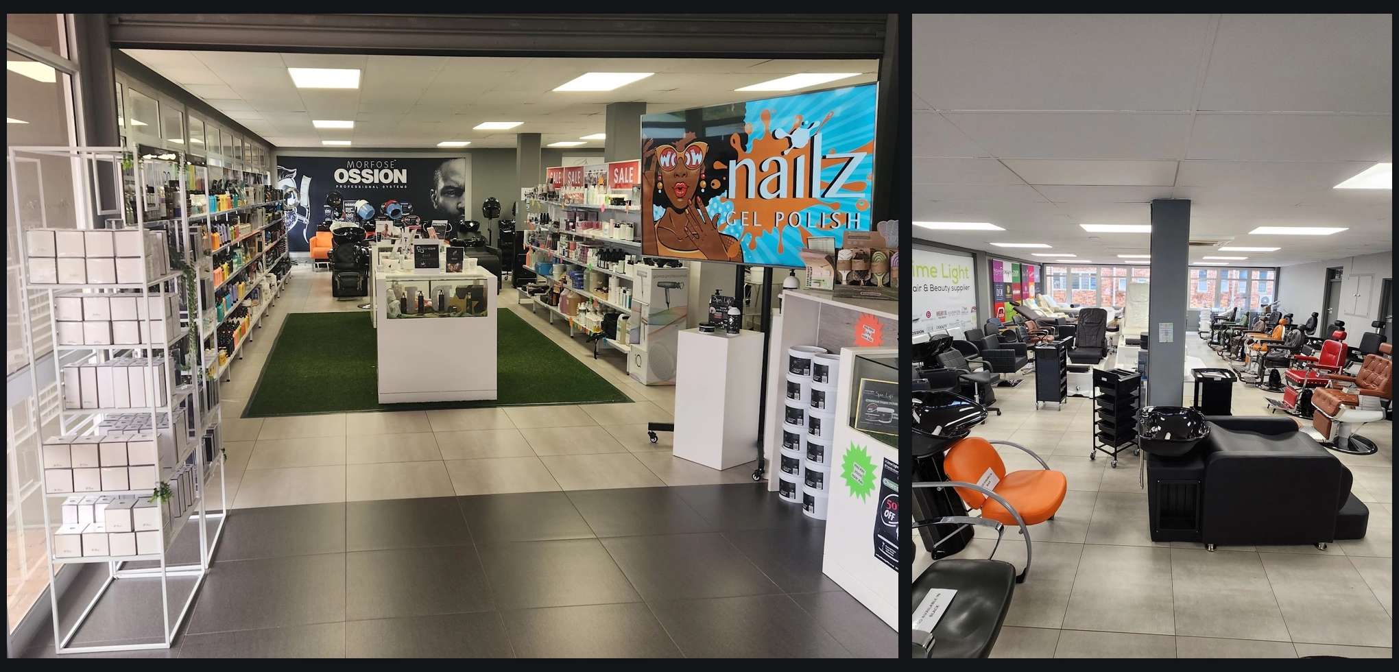 The barber section at the Lime Light Super Store in Sandton